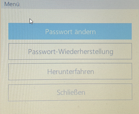 Wählen Sie "Passwort ändern" aus